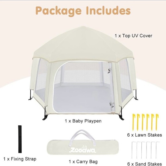 Portable Toddler Playpen / Tent Removable Indoor and Outdoor with Travel Bag, - Picture 6 of 15